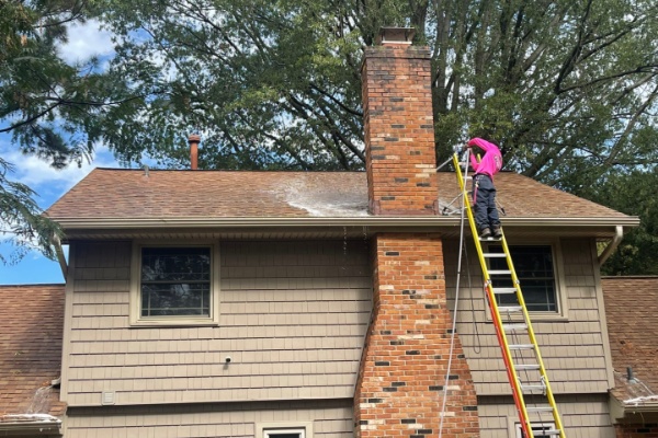 soft-wash roof cleaning